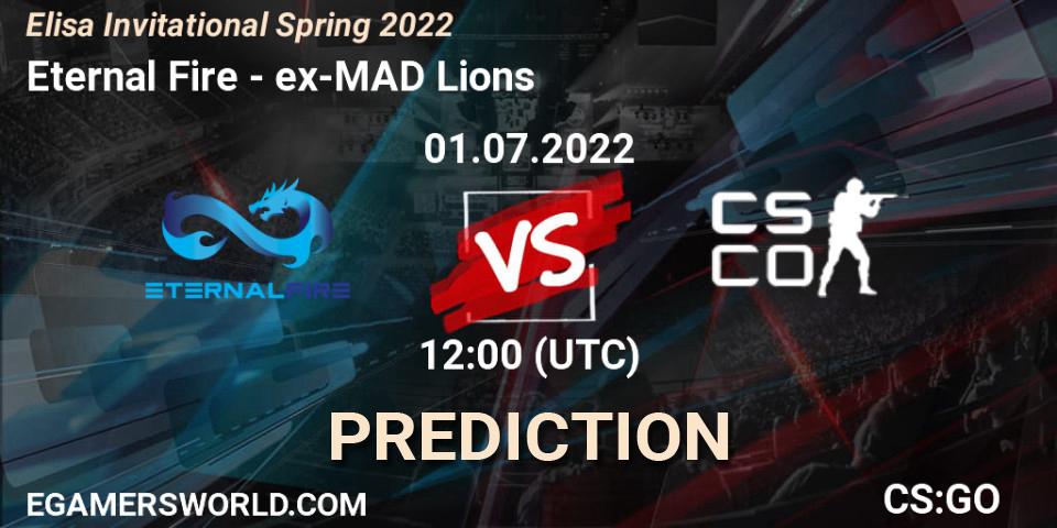 Eternal Fire contre ex-MAD Lions : prédiction de match. 01.07.2022 at 12:00. Counter-Strike (CS2), Elisa Invitational Spring 2022