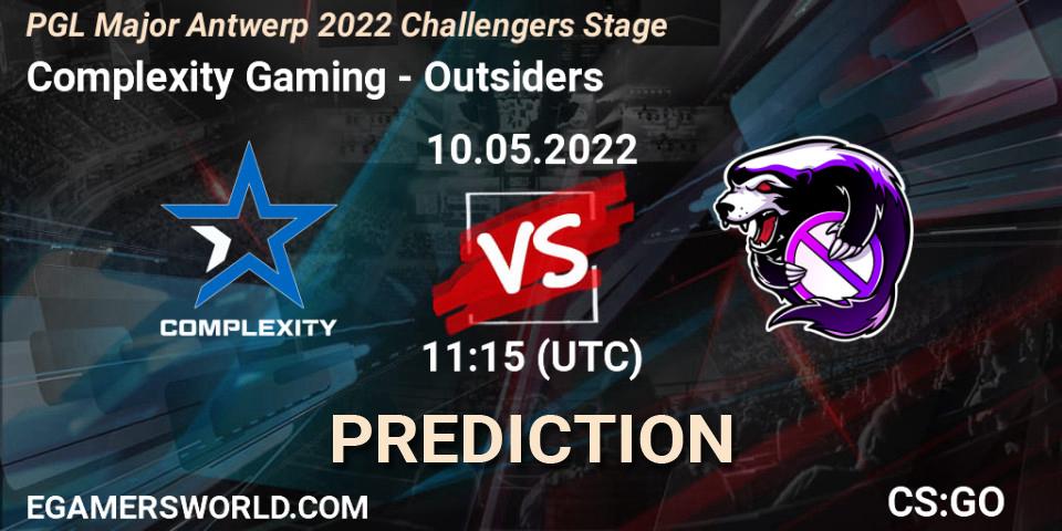 Complexity Gaming contre Outsiders : prédiction de match. 10.05.2022 at 11:25. Counter-Strike (CS2), PGL Major Antwerp 2022 Challengers Stage