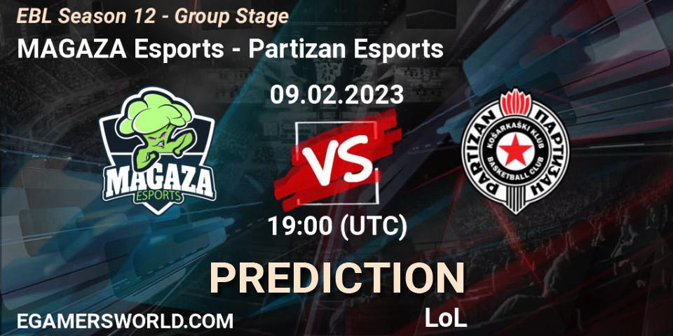 MAGAZA Esports contre Partizan Esports : prédiction de match. 09.02.23. LoL, EBL Season 12 - Group Stage