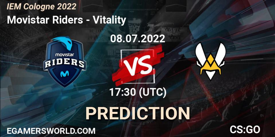 Movistar Riders contre Vitality : prédiction de match. 08.07.2022 at 17:30. Counter-Strike (CS2), IEM Cologne 2022