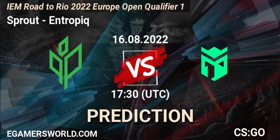 Sprout contre Entropiq : prédiction de match. 16.08.2022 at 17:30. Counter-Strike (CS2), IEM Road to Rio 2022 Europe Open Qualifier 1