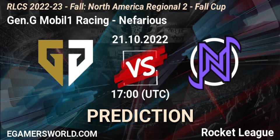 Gen.G Mobil1 Racing contre Flashes of Brilliance : prédiction de match. 21.10.2022 at 17:00. Rocket League, RLCS 2022-23 - Fall: North America Regional 2 - Fall Cup