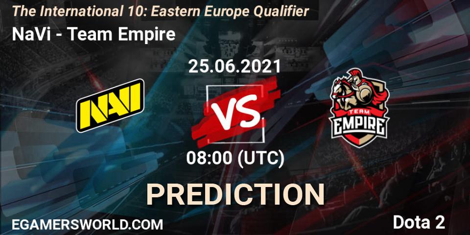 NaVi contre Team Empire : prédiction de match. 25.06.21. Dota 2, The International 10: Eastern Europe Qualifier