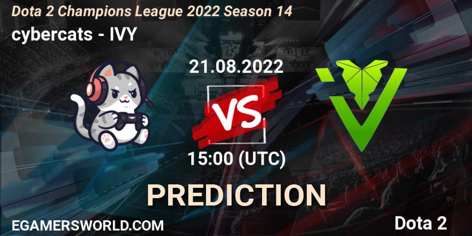 cybercats contre IVY : prédiction de match. 21.08.2022 at 15:33. Dota 2, Dota 2 Champions League 2022 Season 14