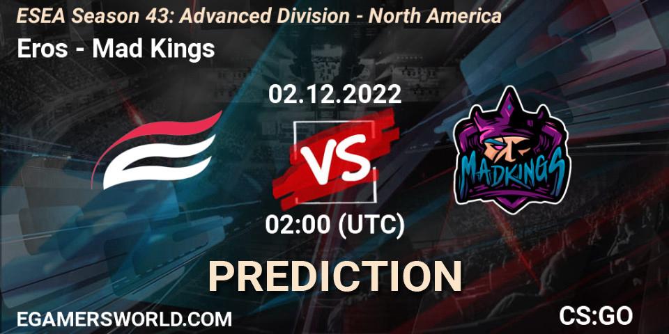 Eros contre Mad Kings : prédiction de match. 02.12.22. CS2 (CS:GO), ESEA Season 43: Advanced Division - North America