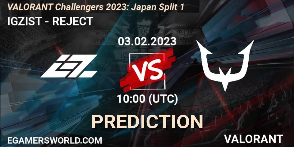 IGZIST contre REJECT : prédiction de match. 03.02.23. VALORANT, VALORANT Challengers 2023: Japan Split 1