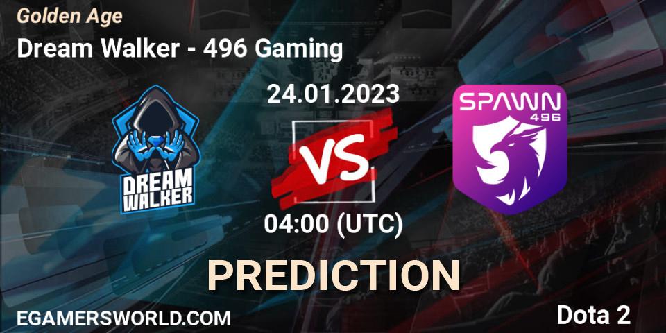 Dream Walker contre 496 Gaming : prédiction de match. 24.01.23. Dota 2, Golden Age