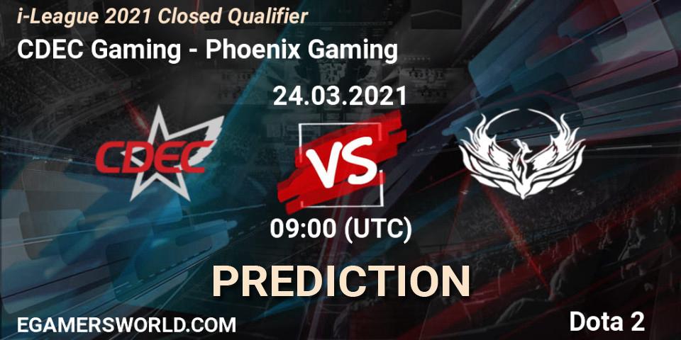 CDEC Gaming contre Phoenix Gaming : prédiction de match. 24.03.2021 at 07:40. Dota 2, i-League 2021 Closed Qualifier