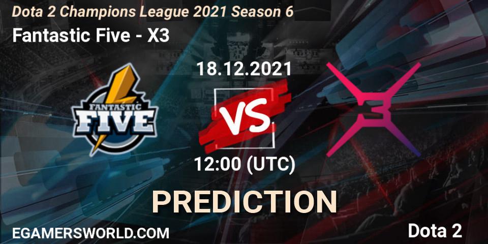 Fantastic Five contre X3 : prédiction de match. 18.12.2021 at 11:59. Dota 2, Dota 2 Champions League 2021 Season 6