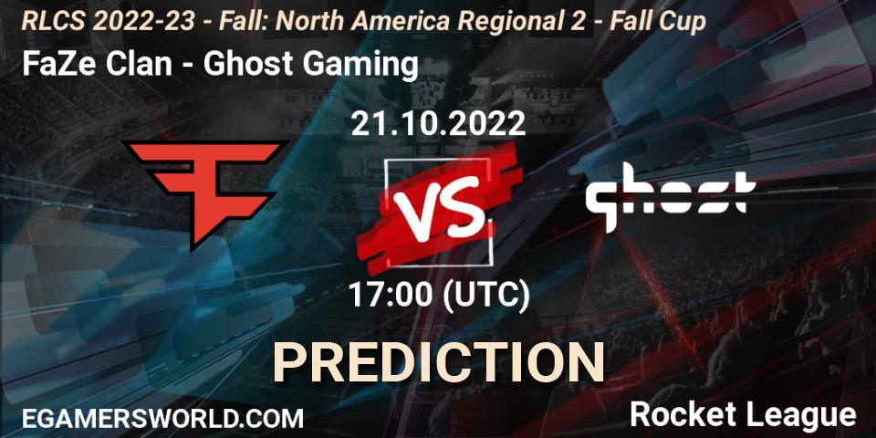 FaZe Clan contre Ghost Gaming : prédiction de match. 21.10.22. Rocket League, RLCS 2022-23 - Fall: North America Regional 2 - Fall Cup