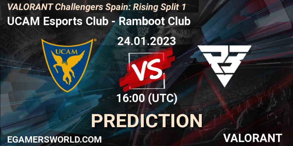 UCAM Esports Club contre Ramboot Club : prédiction de match. 24.01.2023 at 16:00. VALORANT, VALORANT Challengers 2023 Spain: Rising Split 1