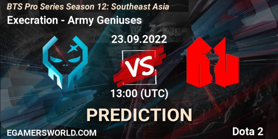 Execration contre Army Geniuses : prédiction de match. 23.09.22. Dota 2, BTS Pro Series Season 12: Southeast Asia