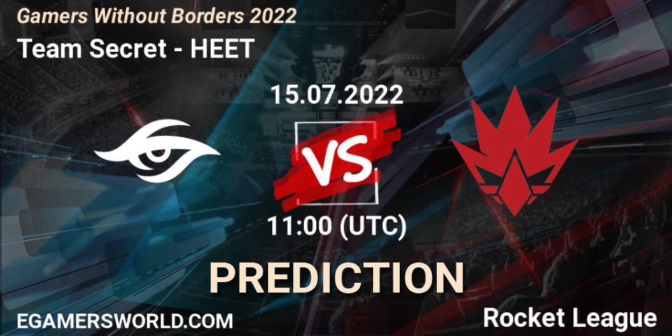 Team Secret contre HEET : prédiction de match. 15.07.2022 at 11:00. Rocket League, Gamers Without Borders 2022
