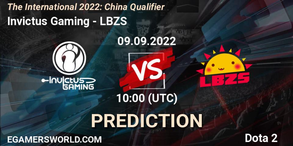 Invictus Gaming contre LBZS : prédiction de match. 09.09.22. Dota 2, The International 2022: China Qualifier