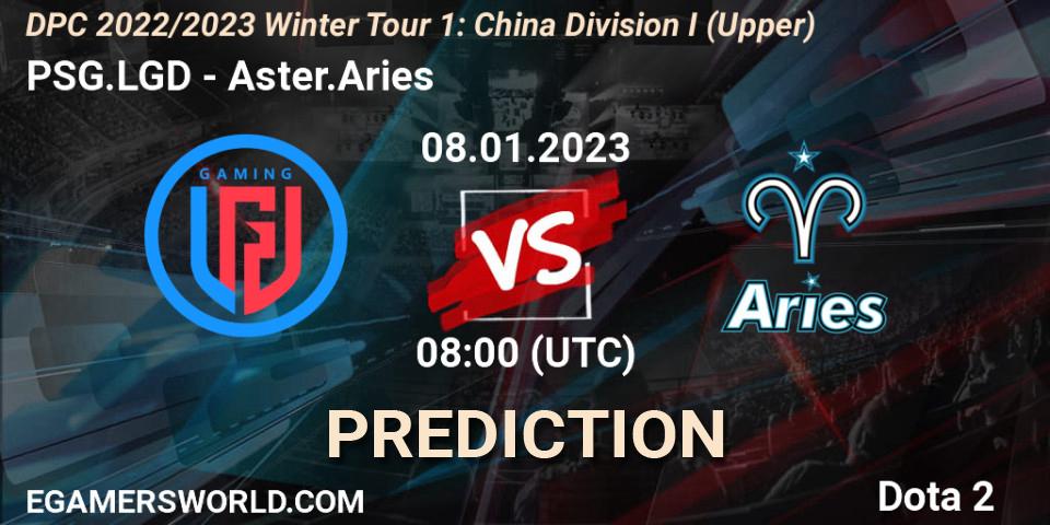 PSG.LGD contre Aster.Aries : prédiction de match. 08.01.2023 at 07:59. Dota 2, DPC 2022/2023 Winter Tour 1: CN Division I (Upper)