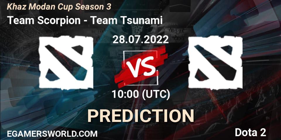 Team Scorpion contre Team Tsunami : prédiction de match. 28.07.2022 at 10:30. Dota 2, Khaz Modan Cup Season 3
