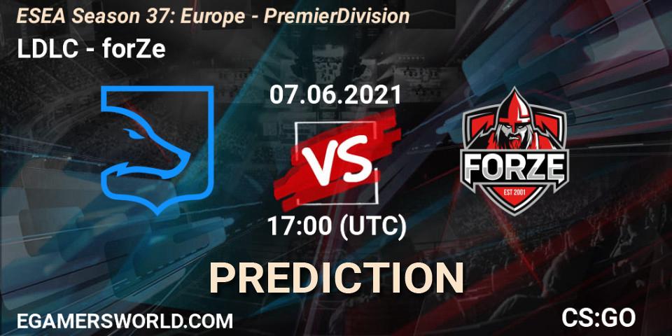 LDLC contre forZe : prédiction de match. 07.06.21. CS2 (CS:GO), ESEA Season 37: Europe - Premier Division