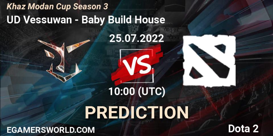 UD Vessuwan contre Baby Build House : prédiction de match. 25.07.2022 at 10:20. Dota 2, Khaz Modan Cup Season 3
