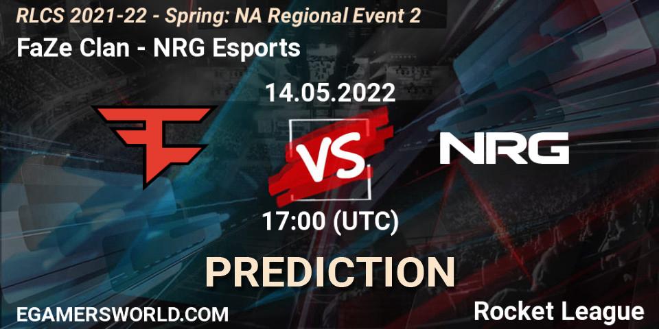 FaZe Clan contre NRG Esports : prédiction de match. 14.05.2022 at 17:00. Rocket League, RLCS 2021-22 - Spring: NA Regional Event 2