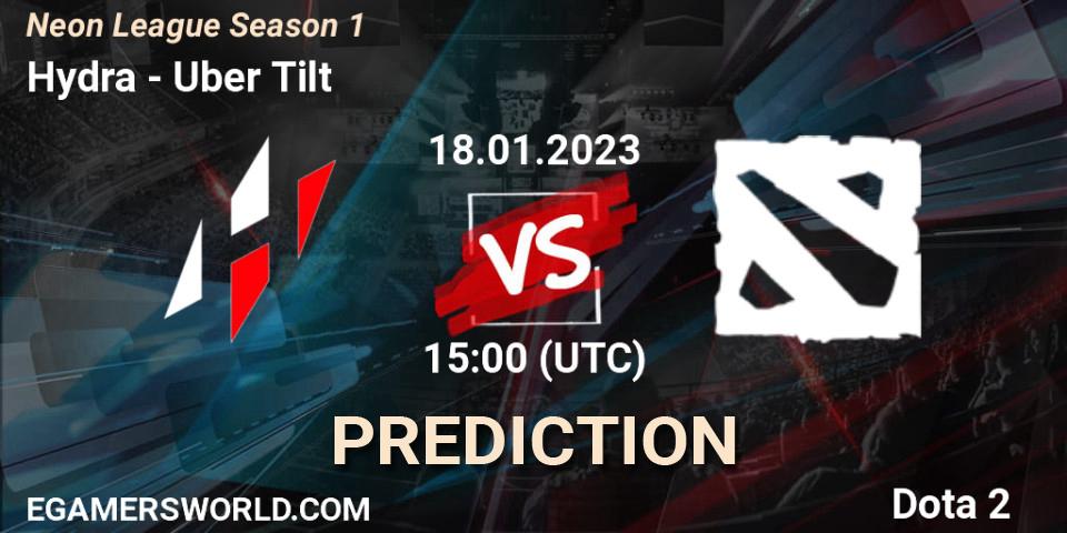 Hydra contre Uber Tilt : prédiction de match. 18.01.2023 at 15:13. Dota 2, Neon League Season 1