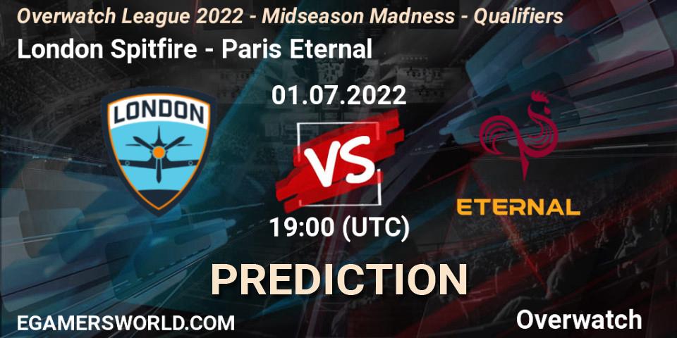 London Spitfire contre Paris Eternal : prédiction de match. 01.07.22. Overwatch, Overwatch League 2022 - Midseason Madness - Qualifiers