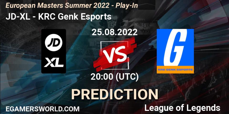 JD-XL contre KRC Genk Esports : prédiction de match. 25.08.2022 at 20:00. LoL, European Masters Summer 2022 - Play-In