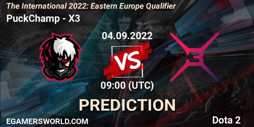 PuckChamp contre X3 : prédiction de match. 04.09.22. Dota 2, The International 2022: Eastern Europe Qualifier