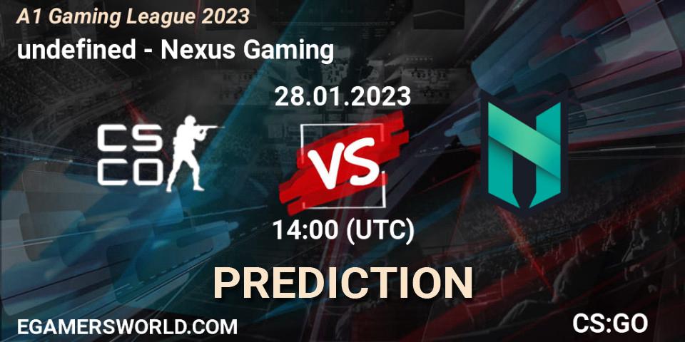 undefined contre Nexus Gaming : prédiction de match. 28.01.23. CS2 (CS:GO), A1 Gaming League 2023