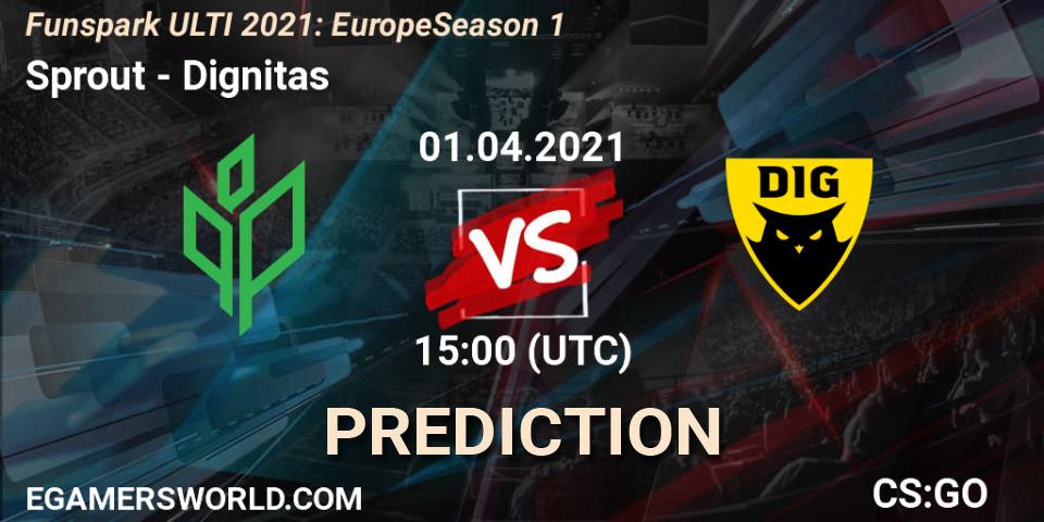 Sprout contre Dignitas : prédiction de match. 01.04.2021 at 15:00. Counter-Strike (CS2), Funspark ULTI 2021: Europe Season 1