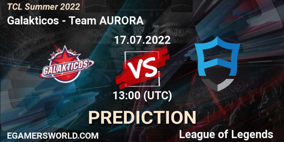 Galakticos contre Team AURORA : prédiction de match. 17.07.22. LoL, TCL Summer 2022