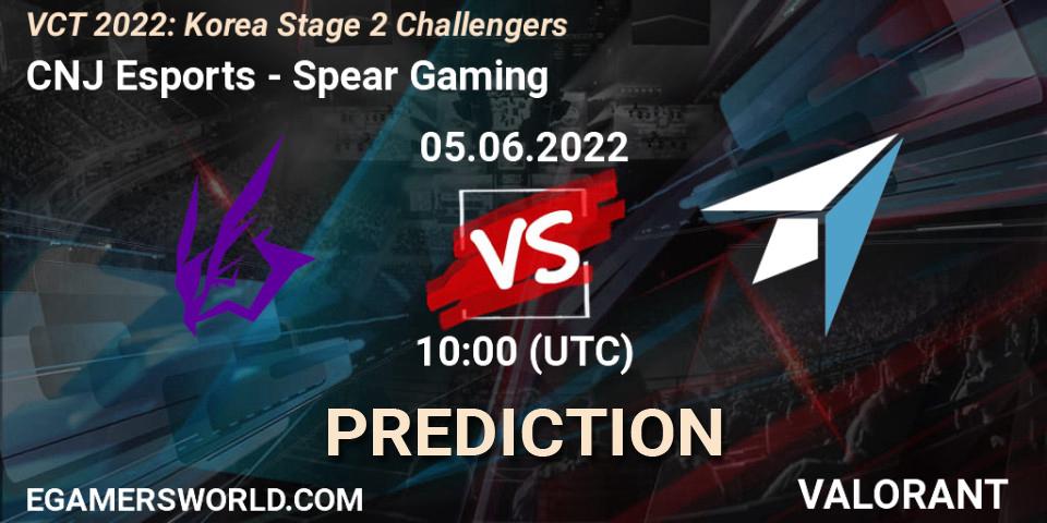CNJ Esports contre Spear Gaming : prédiction de match. 05.06.22. VALORANT, VCT 2022: Korea Stage 2 Challengers