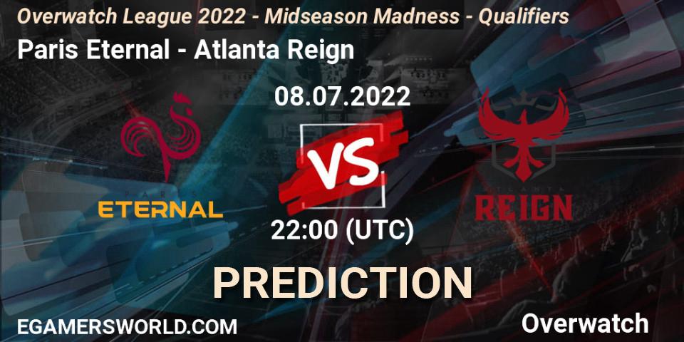 Paris Eternal contre Atlanta Reign : prédiction de match. 08.07.22. Overwatch, Overwatch League 2022 - Midseason Madness - Qualifiers