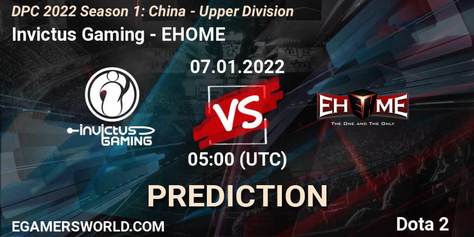 Invictus Gaming contre EHOME : prédiction de match. 07.01.22. Dota 2, DPC 2022 Season 1: China - Upper Division