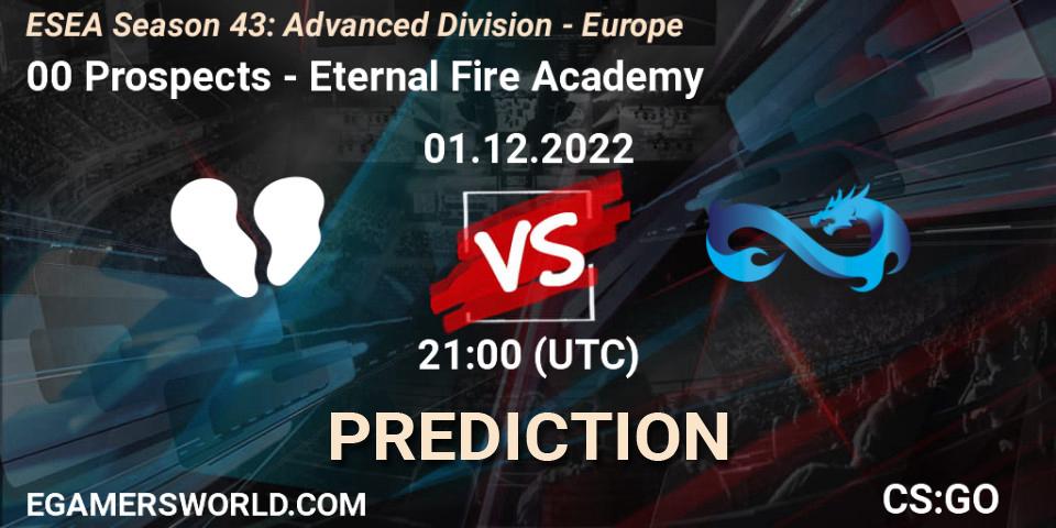 00 Prospects contre Eternal Fire Academy : prédiction de match. 02.12.22. CS2 (CS:GO), ESEA Season 43: Advanced Division - Europe