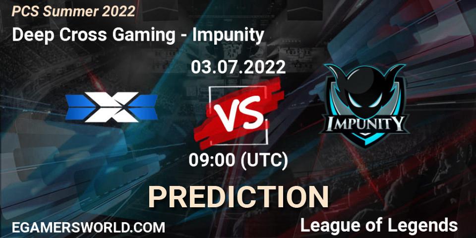 Deep Cross Gaming contre Impunity : prédiction de match. 03.07.22. LoL, PCS Summer 2022