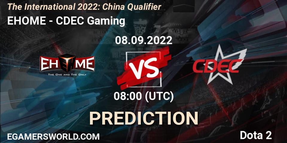 EHOME contre CDEC Gaming : prédiction de match. 08.09.22. Dota 2, The International 2022: China Qualifier