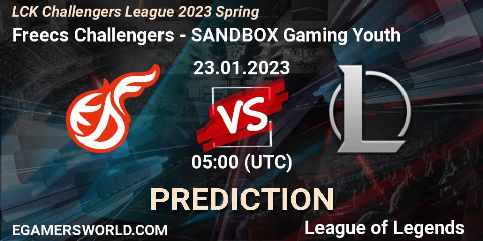 Freecs Challengers contre SANDBOX Gaming Youth : prédiction de match. 23.01.23. LoL, LCK Challengers League 2023 Spring