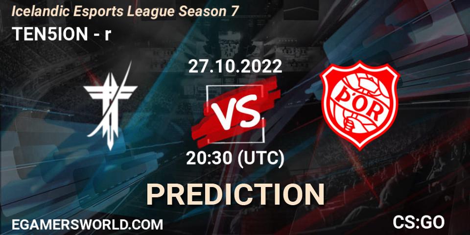 TEN5ION contre Þór : prédiction de match. 27.10.2022 at 20:30. Counter-Strike (CS2), Icelandic Esports League Season 7