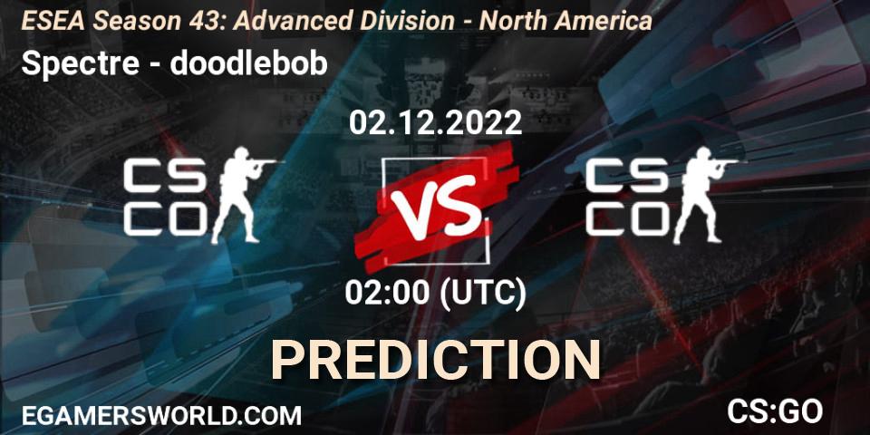 Spectre contre doodlebob : prédiction de match. 02.12.22. CS2 (CS:GO), ESEA Season 43: Advanced Division - North America