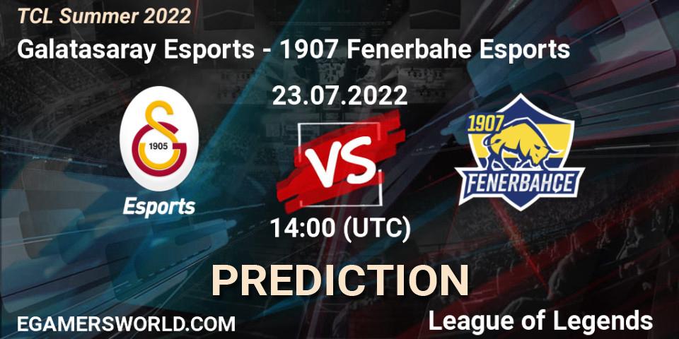 Galatasaray Esports contre 1907 Fenerbahçe Esports : prédiction de match. 23.07.22. LoL, TCL Summer 2022