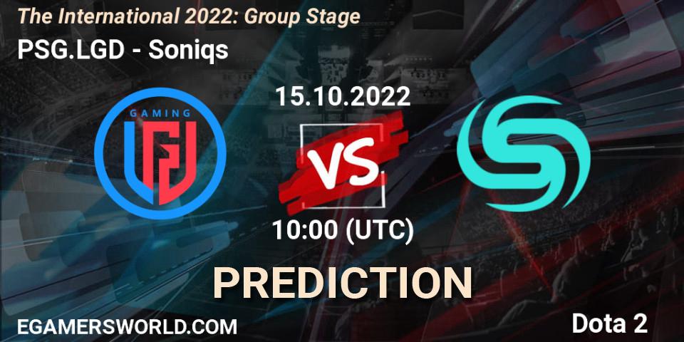 PSG.LGD contre Soniqs : prédiction de match. 15.10.2022 at 12:51. Dota 2, The International 2022: Group Stage