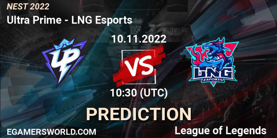 Ultra Prime contre LNG Esports : prédiction de match. 10.11.2022 at 12:00. LoL, NEST 2022