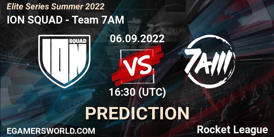 ION SQUAD contre Team 7AM : prédiction de match. 06.09.2022 at 16:30. Rocket League, Elite Series Summer 2022