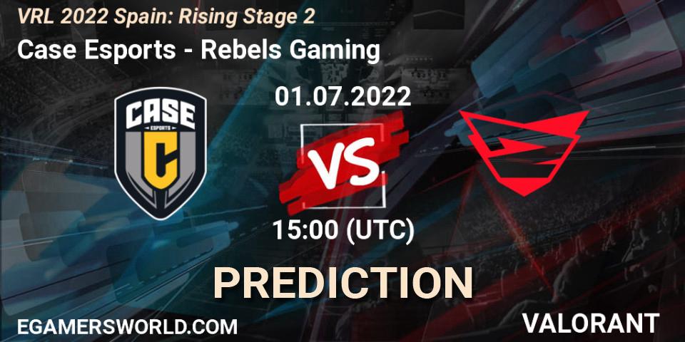 Case Esports contre Rebels Gaming : prédiction de match. 01.07.2022 at 15:20. VALORANT, VRL 2022 Spain: Rising Stage 2