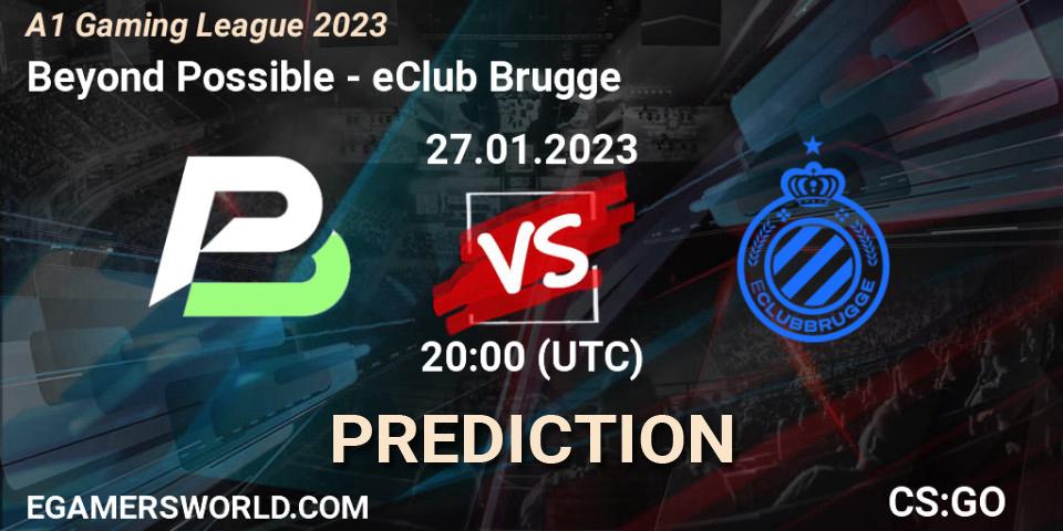 Beyond Possible contre eClub Brugge : prédiction de match. 27.01.2023 at 20:30. Counter-Strike (CS2), A1 Gaming League 2023