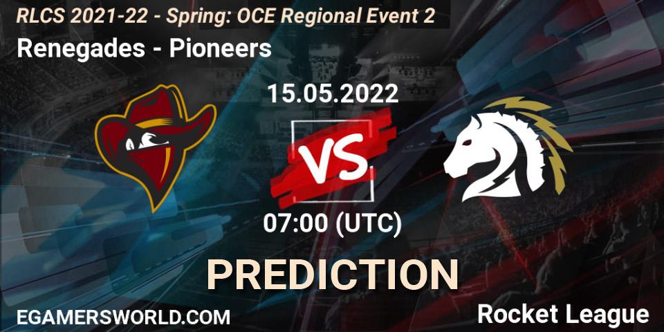 Renegades contre Pioneers : prédiction de match. 15.05.22. Rocket League, RLCS 2021-22 - Spring: OCE Regional Event 2