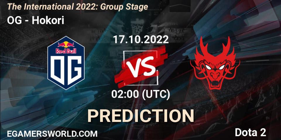 OG contre Hokori : prédiction de match. 17.10.22. Dota 2, The International 2022: Group Stage