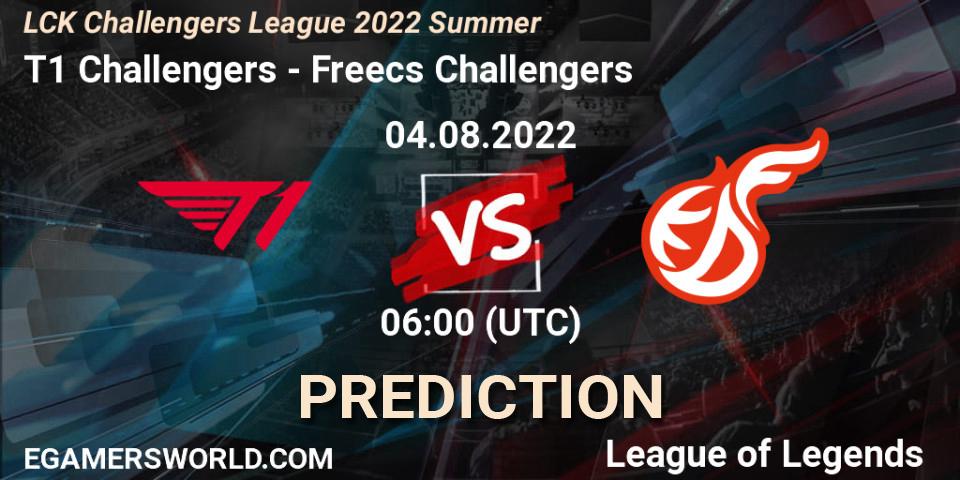 T1 Challengers contre Freecs Challengers : prédiction de match. 04.08.2022 at 06:00. LoL, LCK Challengers League 2022 Summer