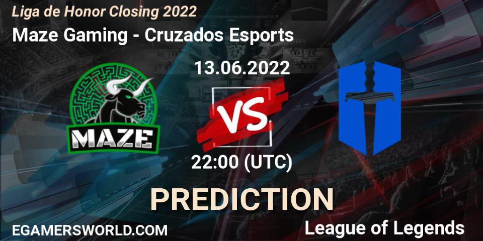 Maze Gaming contre Cruzados Esports : prédiction de match. 13.06.2022 at 22:00. LoL, Liga de Honor Closing 2022