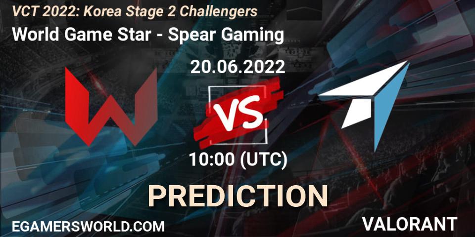 World Game Star contre Spear Gaming : prédiction de match. 20.06.22. VALORANT, VCT 2022: Korea Stage 2 Challengers